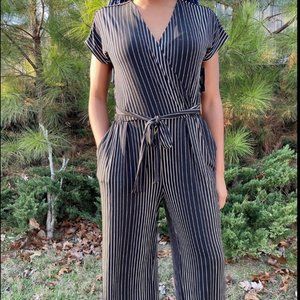 NWT Alfani Black and White Striped Jumpsuit